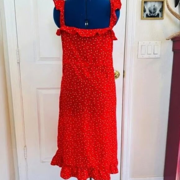 Shein Red Floral Ruffle Sundress - Picture 7 of 8